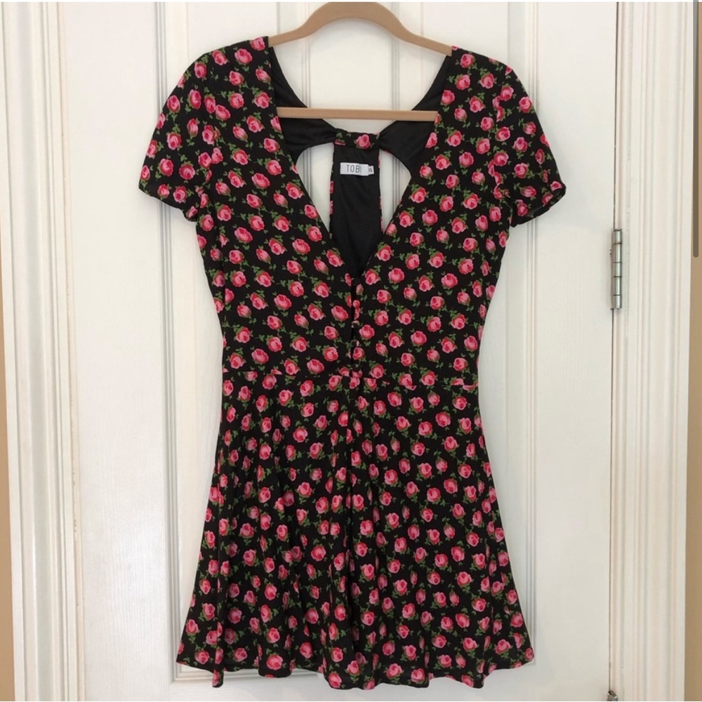 Rose Pattern Skater Dress
